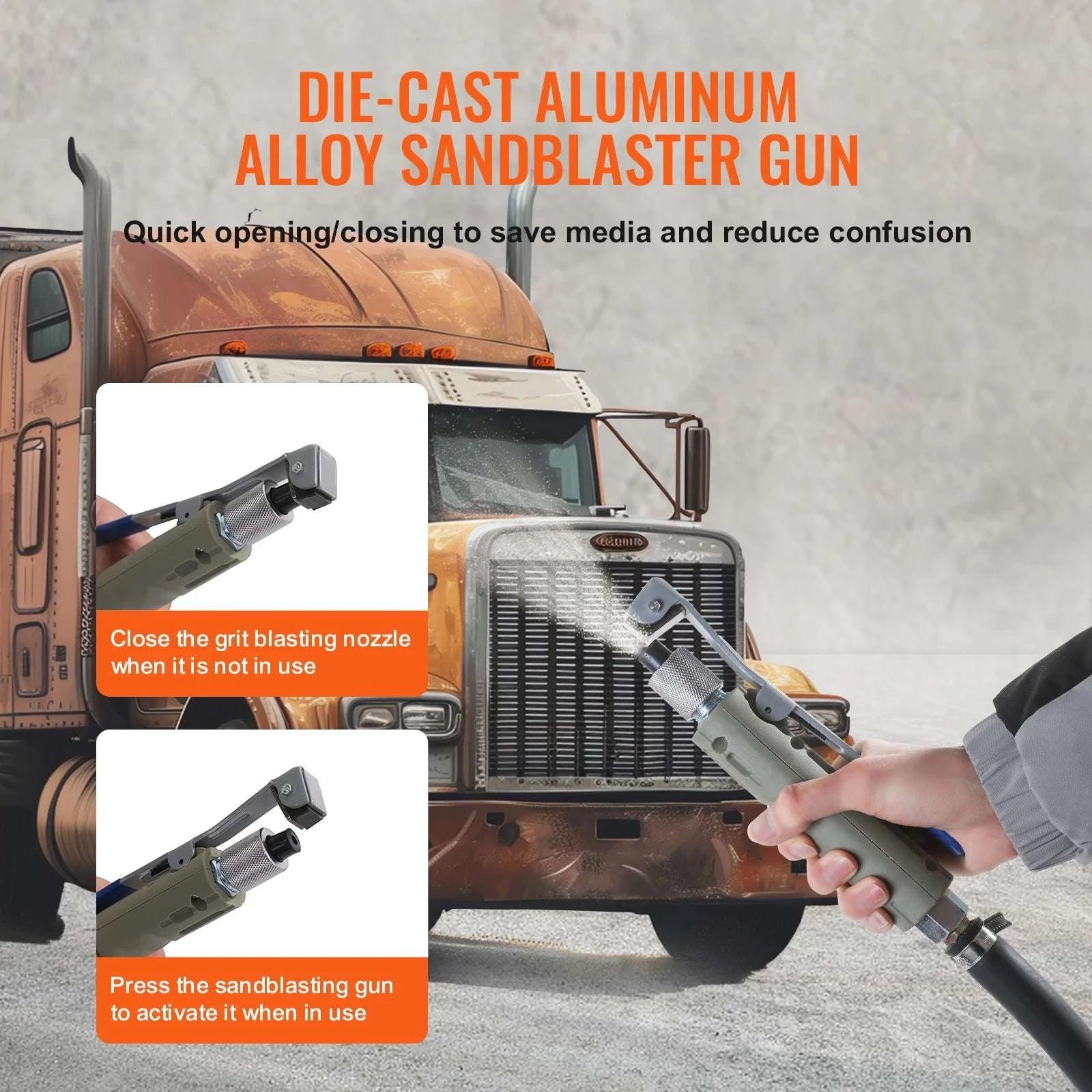 Portable Sand Blaster Kit 5–20 Gallon 60–110 PSI Rust Paint Removal-10 Gallon / Poland