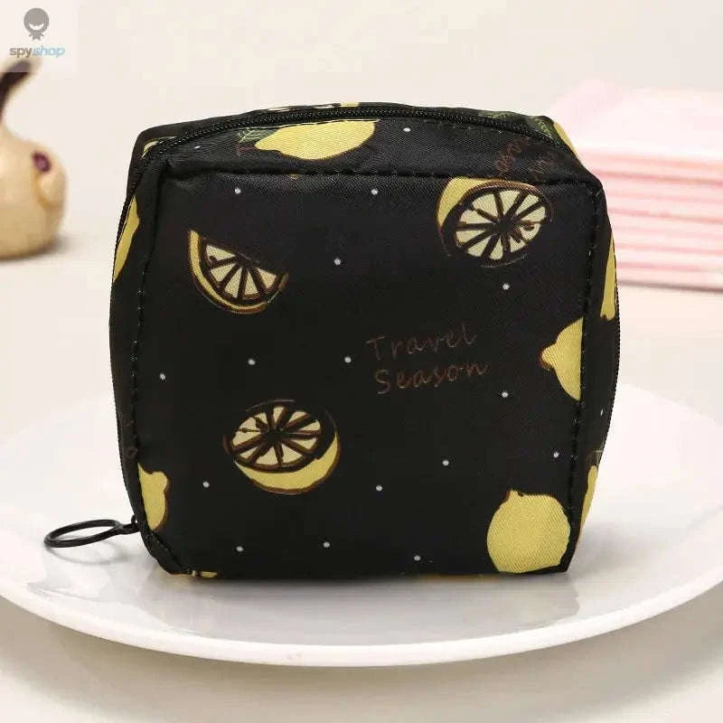 Portable Sanitary Napkin Storage Bag – Waterproof, Discreet & Travel‑Ready-Black Flamingo