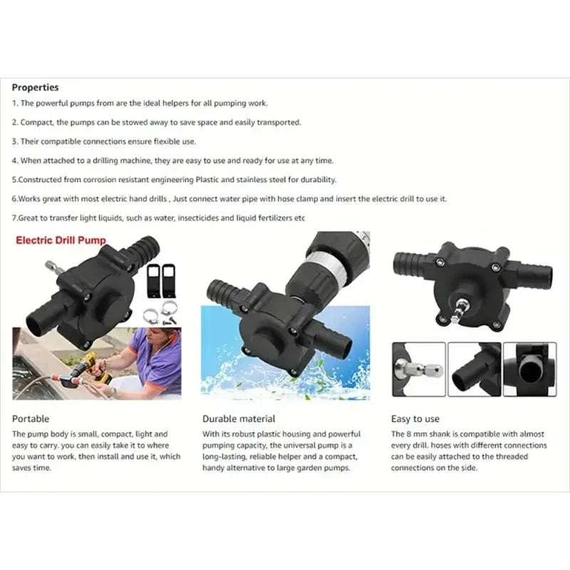 Portable Self-Priming Drill Pump for Liquid Transfer-Other / 1PC