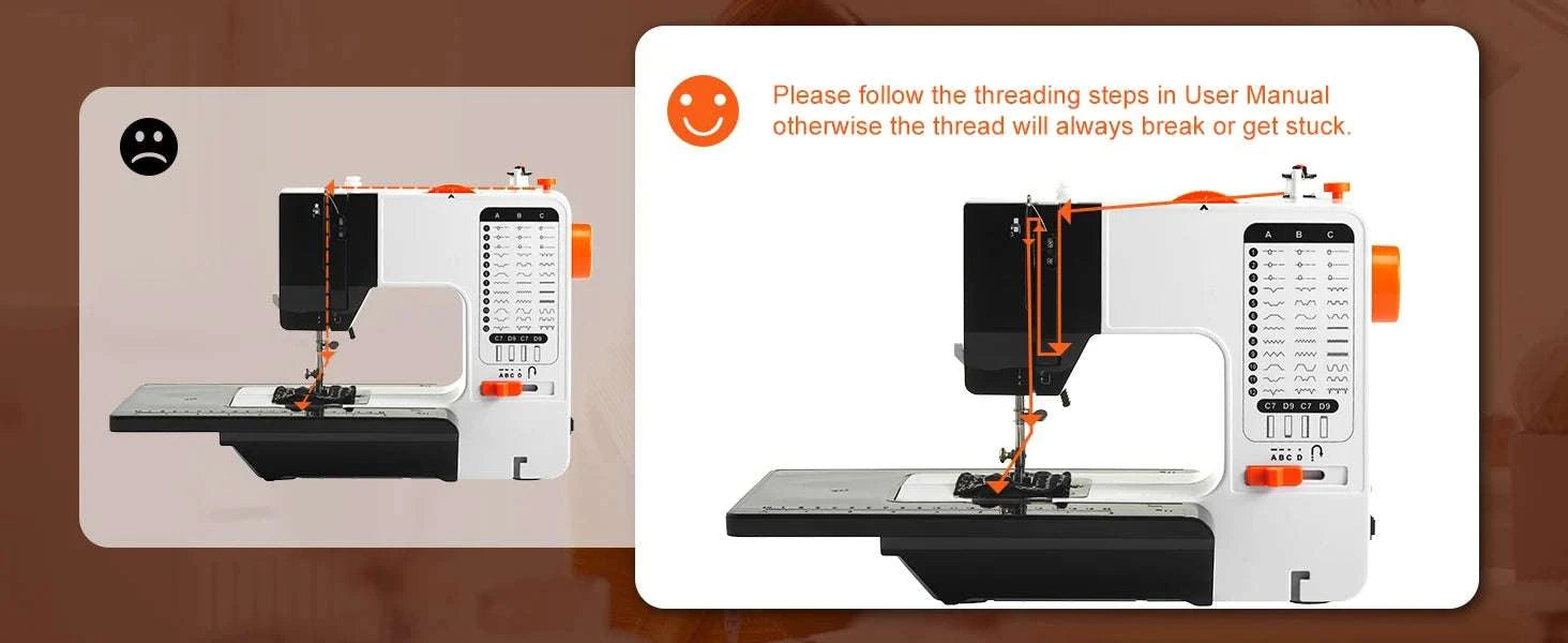 Portable Sewing Machine with 38 Stitches & Dual Speed Control-38 Stitches / United States