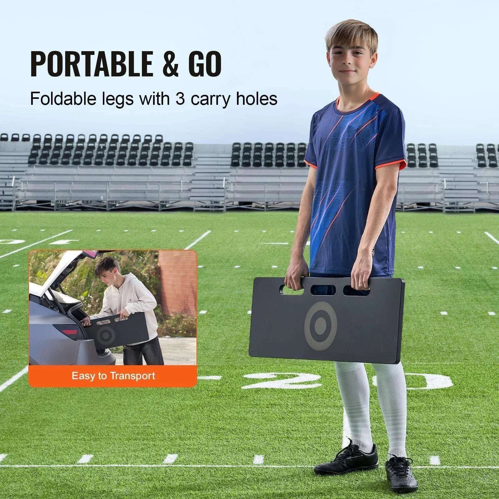 Portable Soccer Rebounder Board with 2 Angles Foldable Training Wall-L32 x W12 inch / United States
