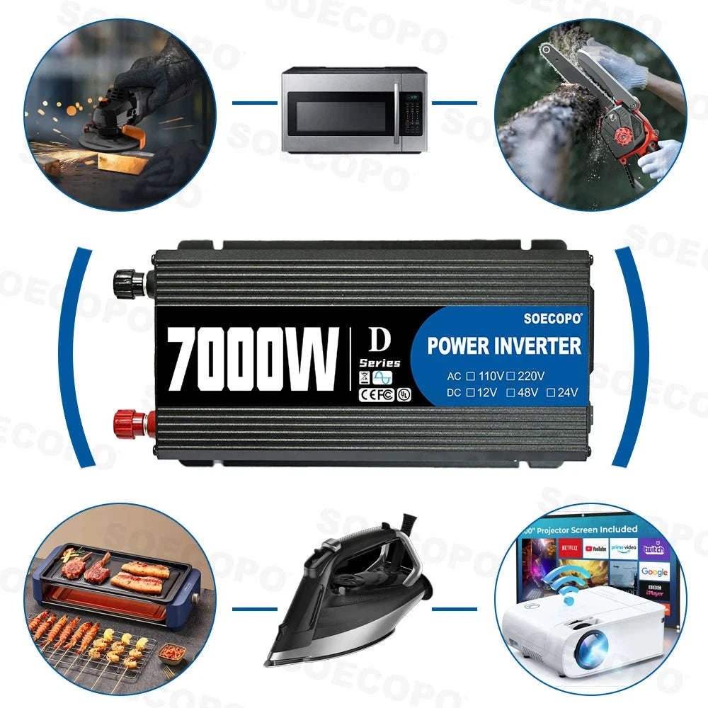 Portable Solar Power Kit 7000W Peak Inverter with 600W Panels-220V Solar Set