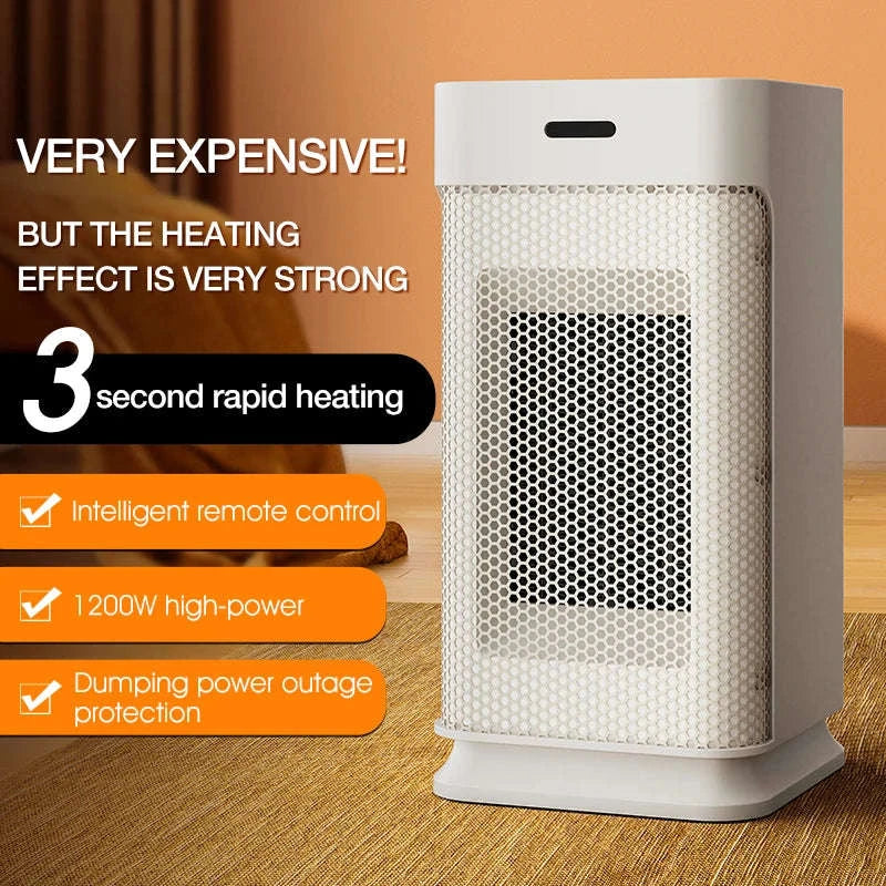 Portable Space Heater with PTC Ceramic Fast Heating and Oscillation-white / EU