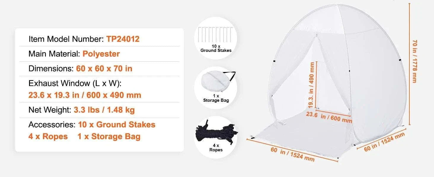Portable Spray Paint Tent 40x35x40in Pop-Up Shelter with Exhaust-40x35x40in / CZECH REPUBLIC