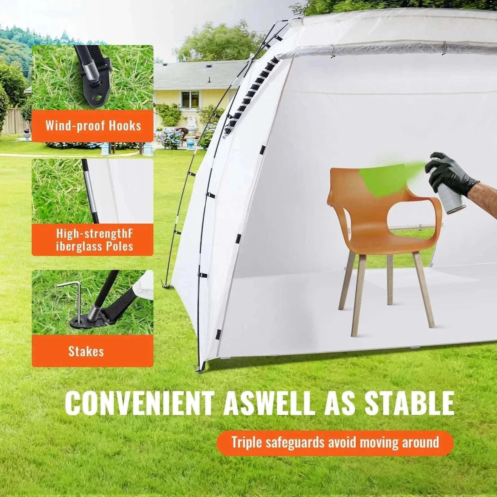 Portable Spray Paint Tent Booth for DIY Furniture & Projects-7.5x5.2x5.2ft / United States