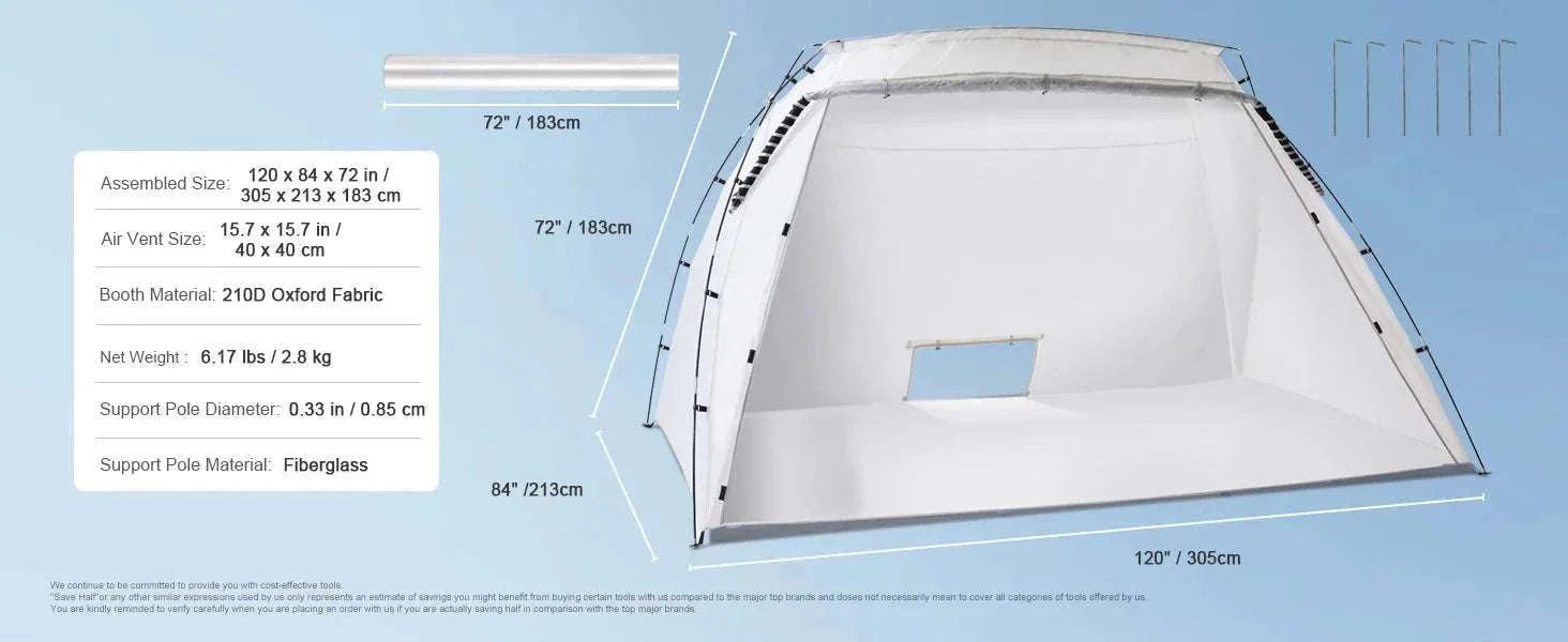 Portable Spray Paint Tent Booth for DIY Furniture & Projects-7.5x5.2x5.2ft / United States