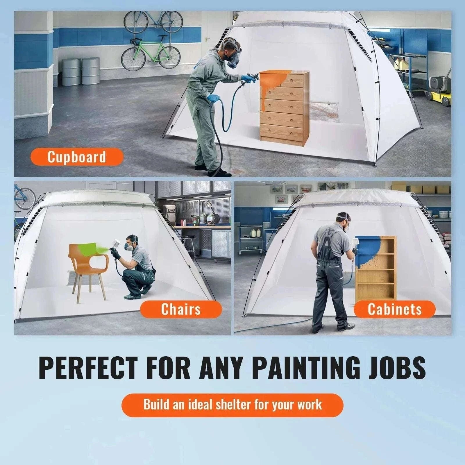 Portable Spray Paint Tent Booth for DIY Furniture & Projects-7.5x5.2x5.2ft / United States