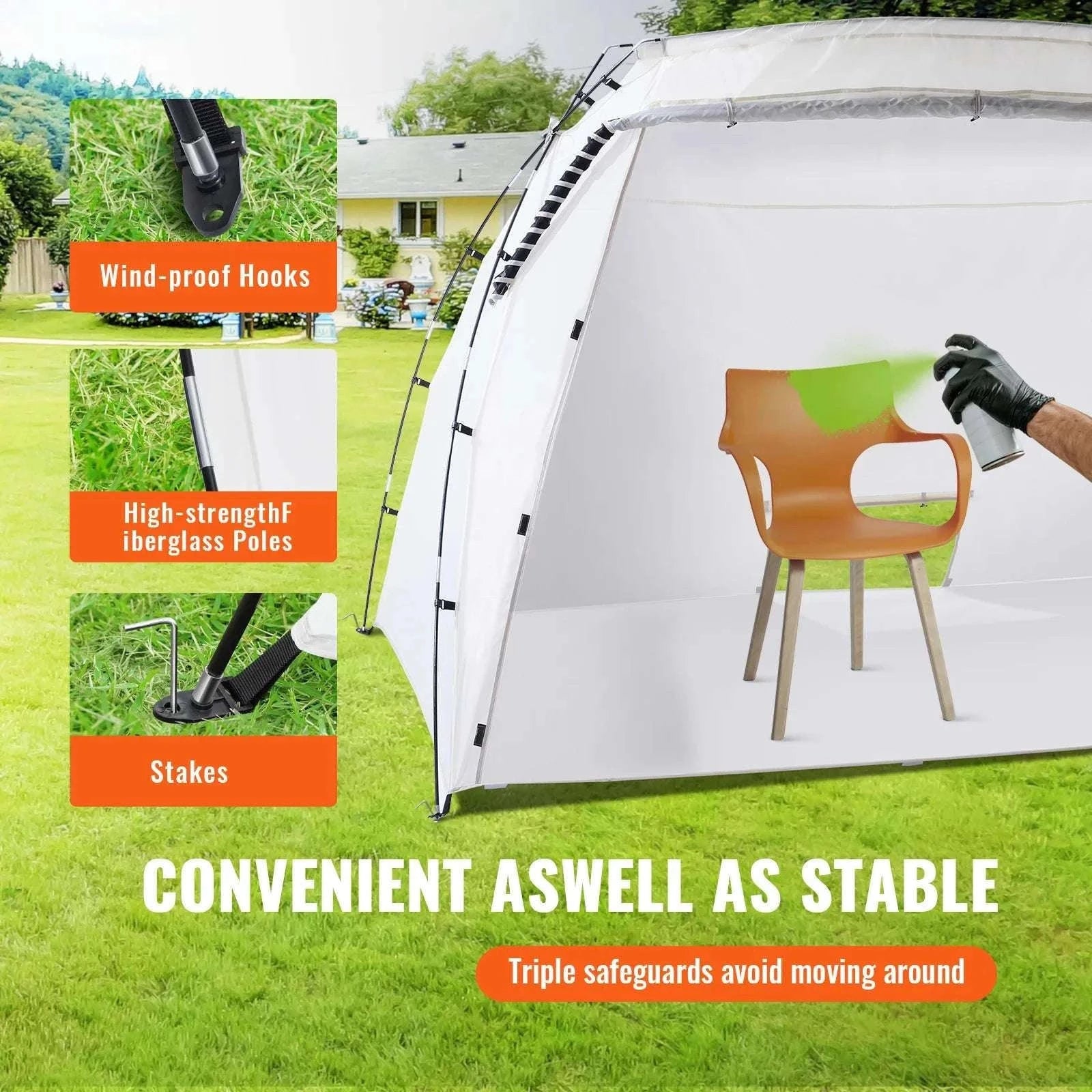 Portable Spray Paint Tent Booth for DIY Furniture & Projects-7.5x5.2x5.2ft / United States