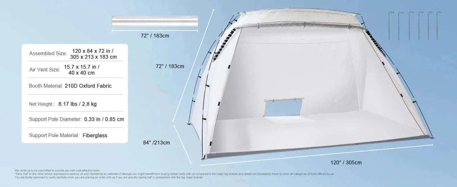 Portable Spray Paint Tent Booth for DIY Furniture & Projects-7.5x5.2x5.2ft / United States