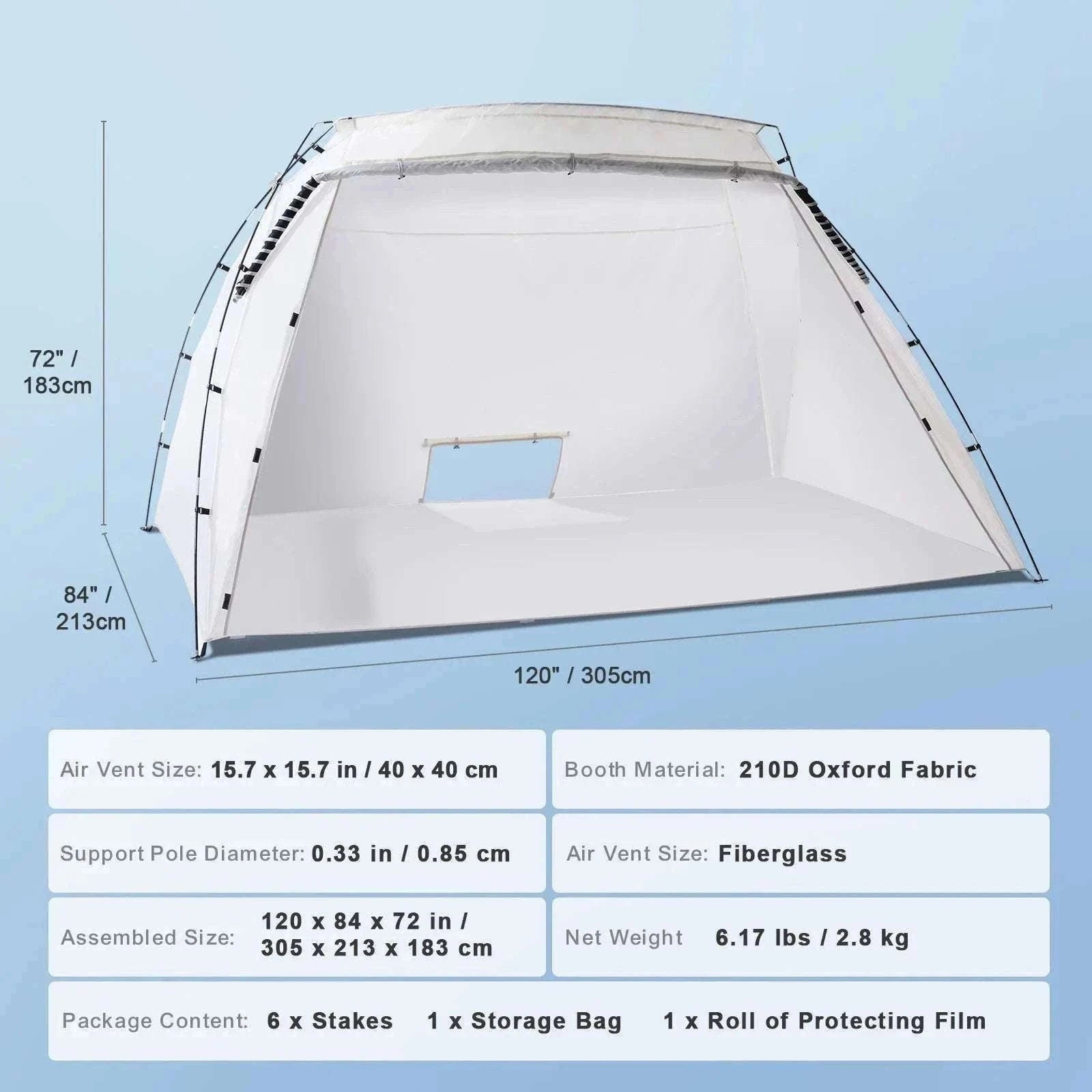 Portable Spray Paint Tent Booth for DIY Furniture & Projects-7.5x5.2x5.2ft / United States