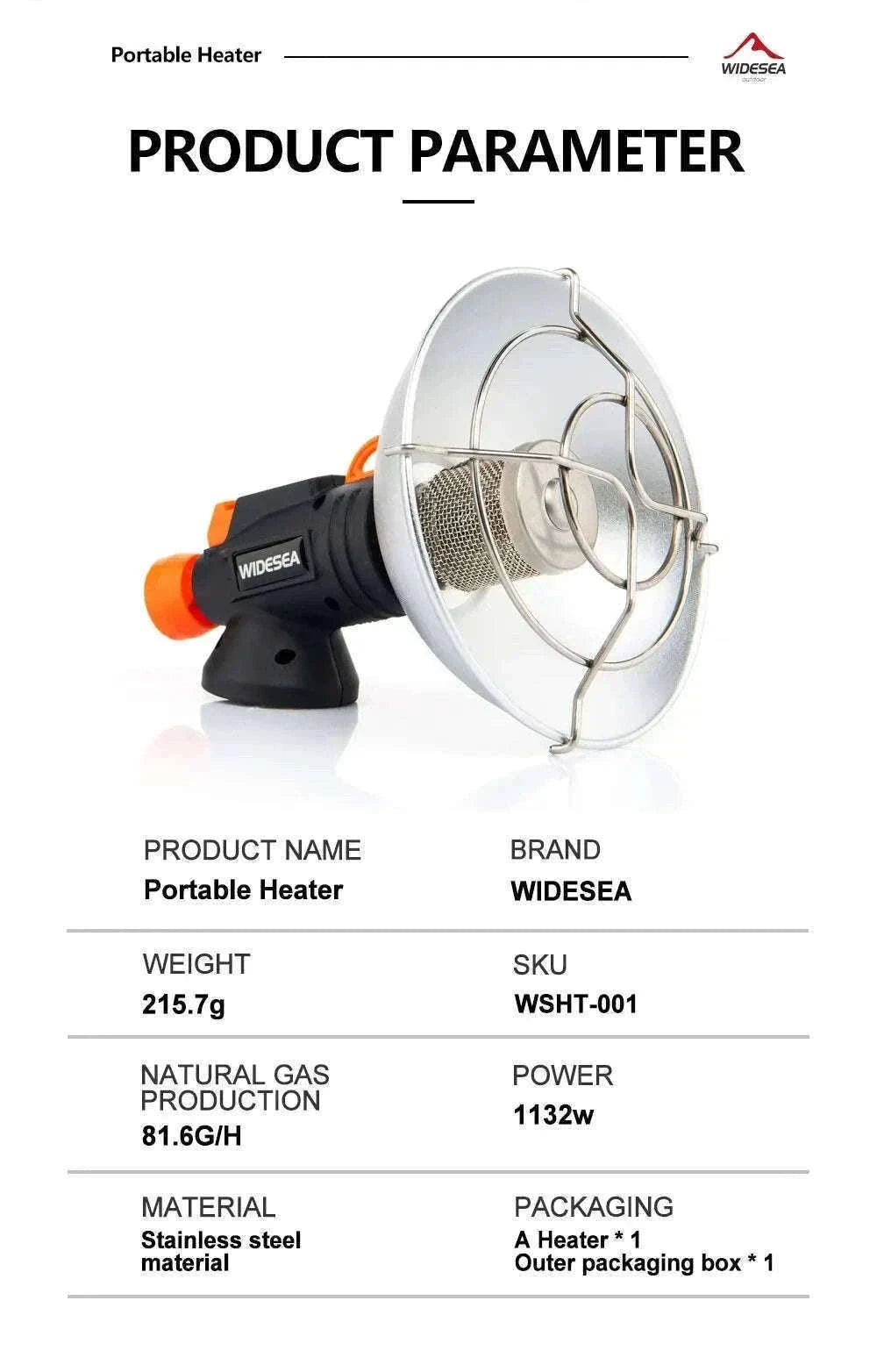 Portable Stainless Steel Camping Heater-WSHT-002