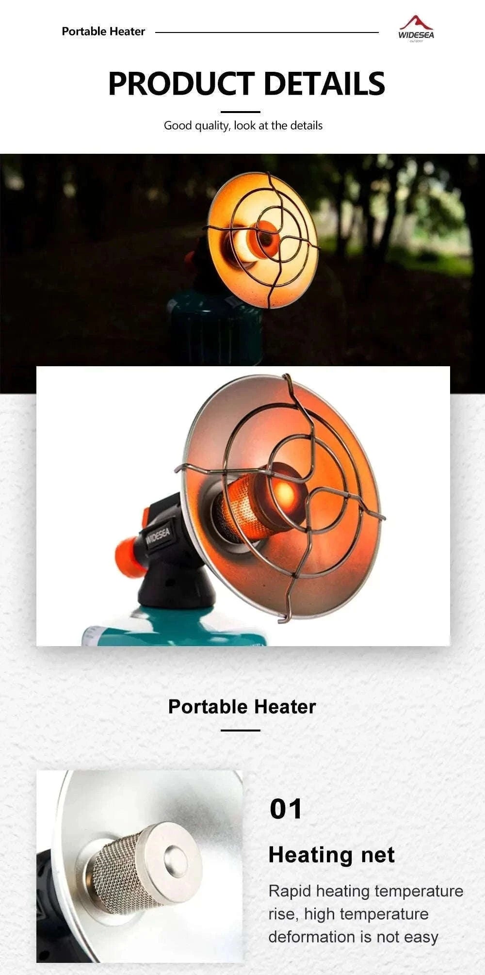 Portable Stainless Steel Camping Heater-WSHT-002