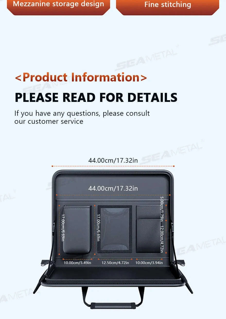 Portable Steering Wheel Foldable Tray with Multi-Pocket Storage-1 pc