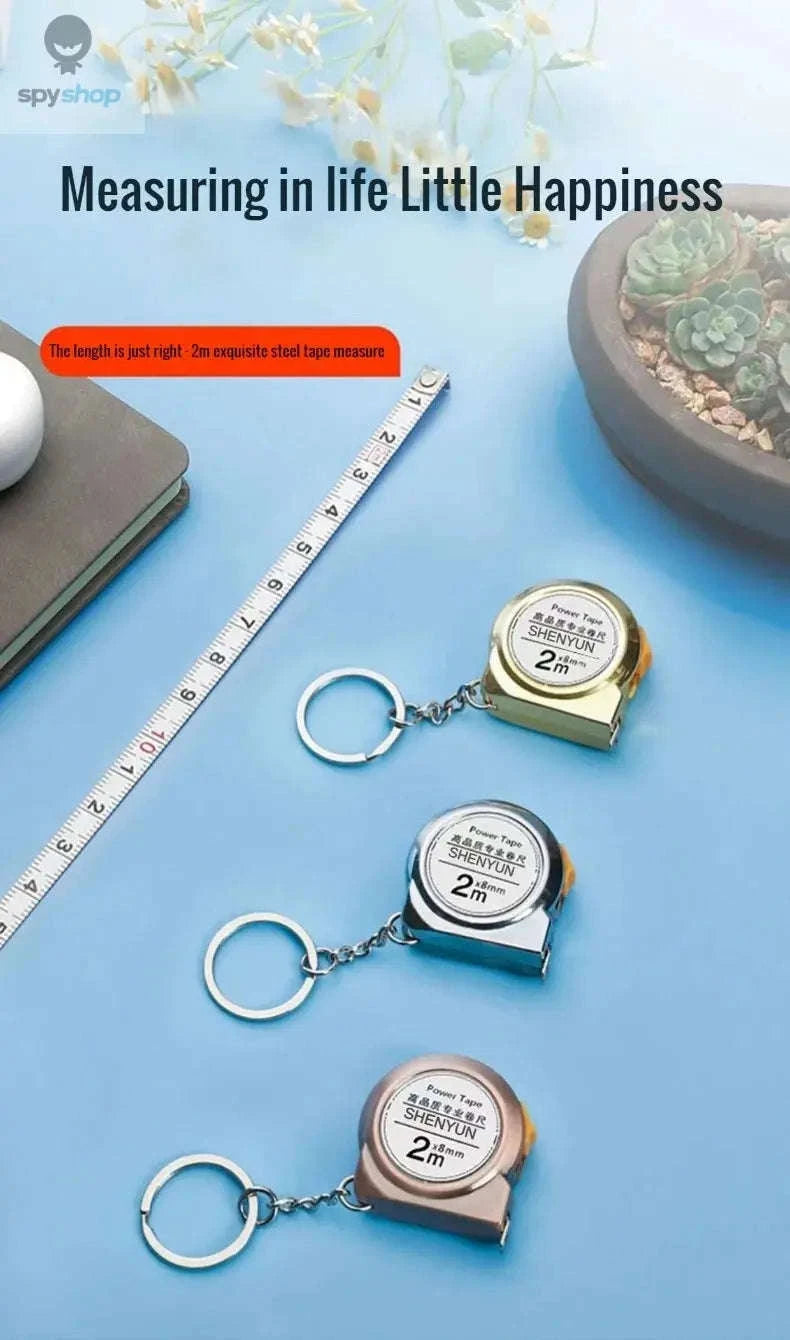 Portable Tape Measure – Compact Keychain Tool for Everyday Precision-bronze-coloured 2m