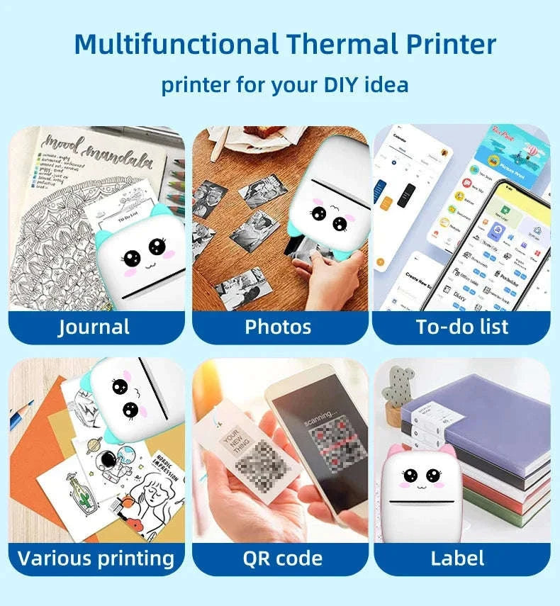 Portable Thermal Printer Mini Photo Label Printer 58mm-Printing paper-3pcs / Other