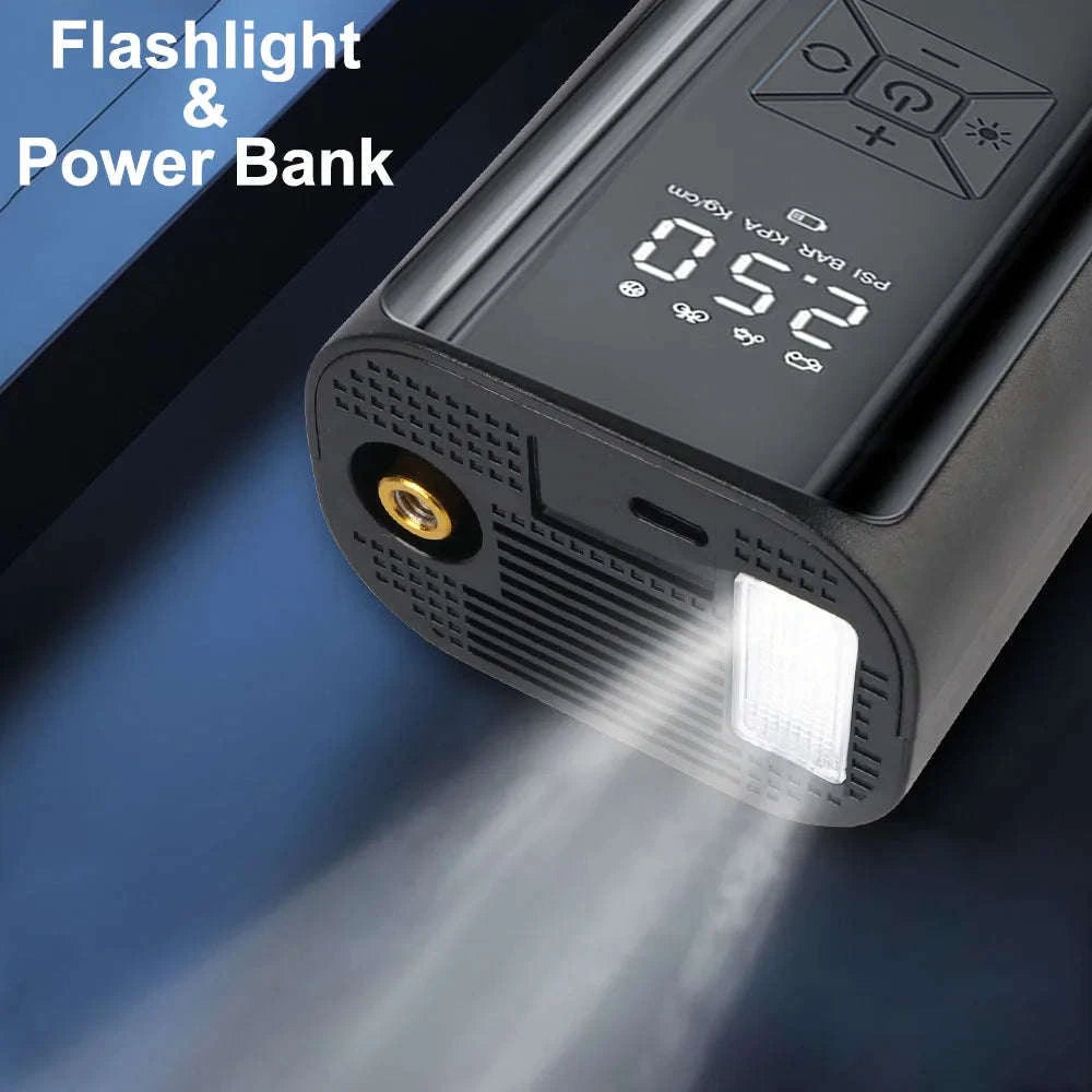Portable Tire Inflator Air Compressor with LED Light and LCD Display-A