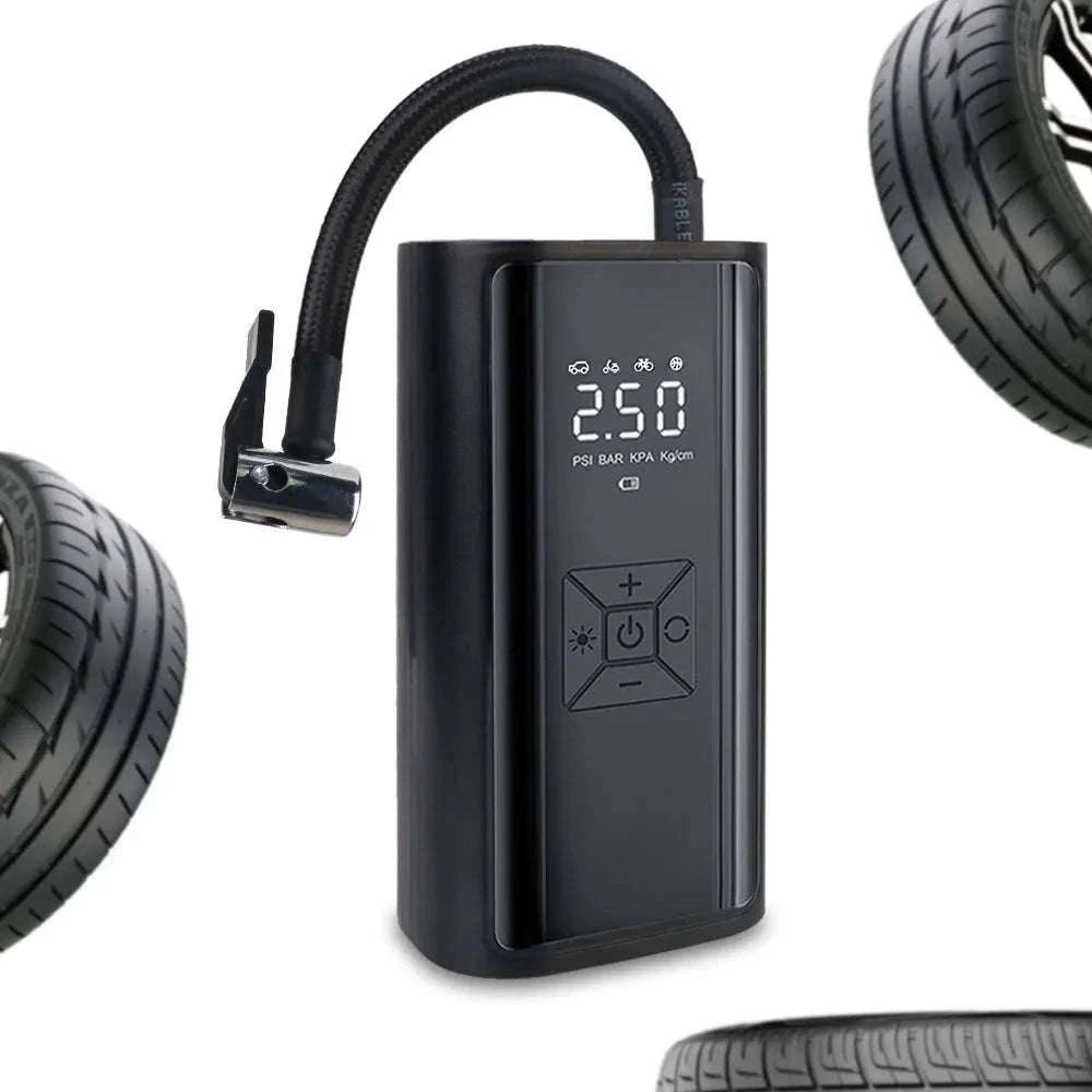 Portable Tire Inflator Air Compressor with LED Light and LCD Display-A