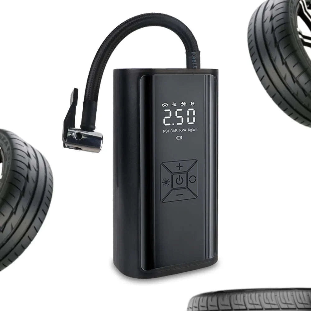 Portable Tire Inflator Air Compressor with LED Light and LCD Display-A