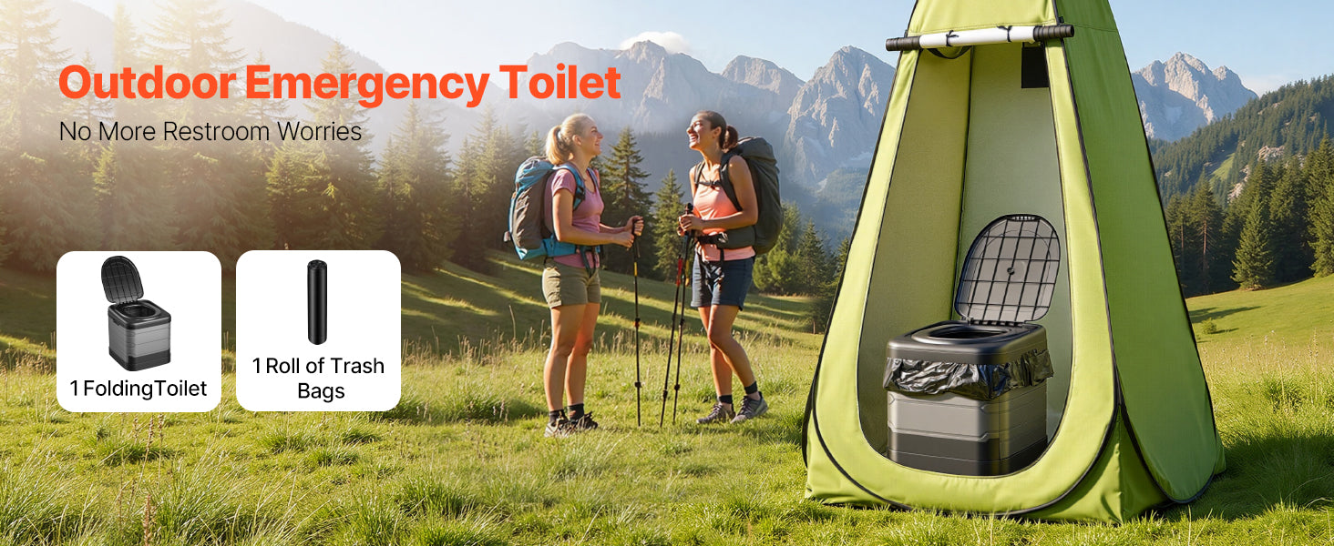 Inodoro portátil plegable para camping con bolsa de transporte y capacidad de 330 lb