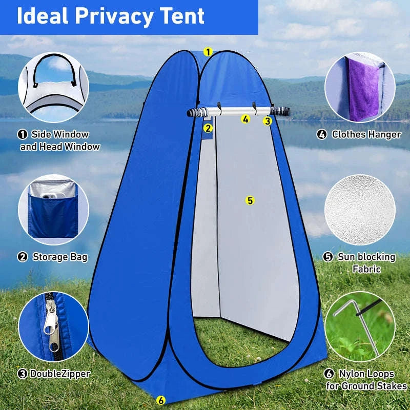 Portable Toilet Kit with Pop Up Privacy Tent for Camping-Toilet kit