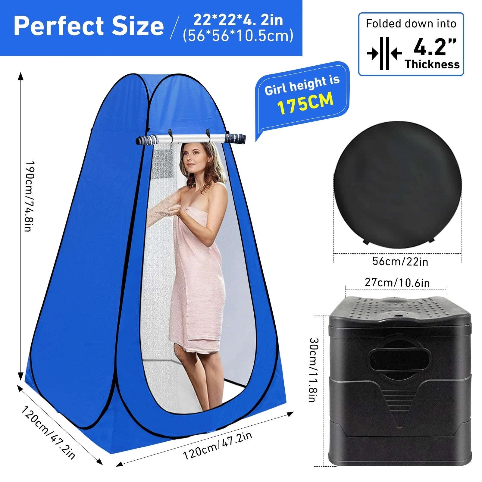 Portable Toilet Kit with Pop Up Privacy Tent for Camping-Toilet kit