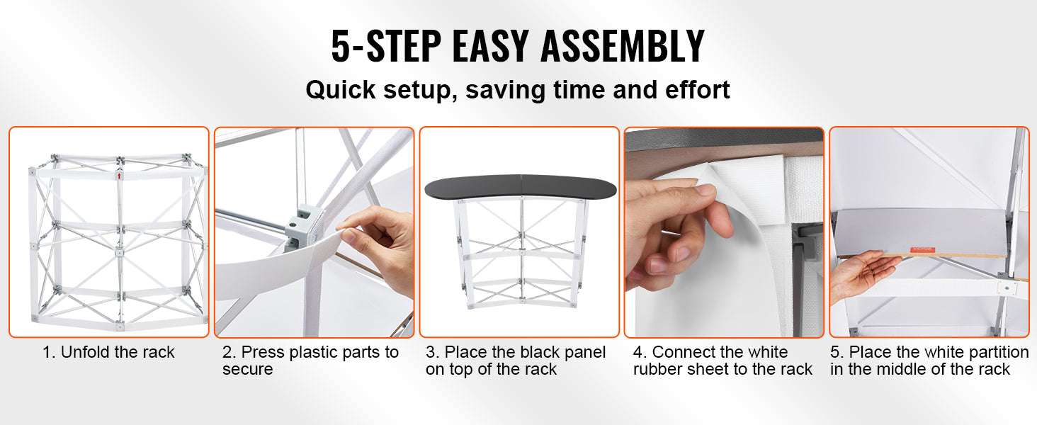 Portable Trade Show Counter Stand Foldable Podium Display Table-White and Black / United States