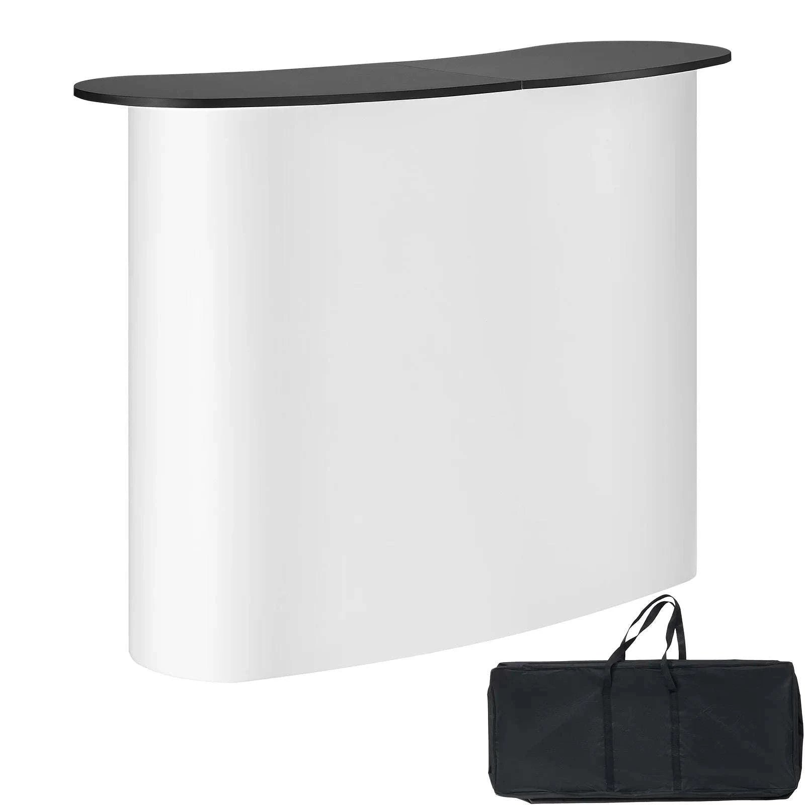 Portable Trade Show Counter Stand Foldable Podium Display Table-White and Black / United States