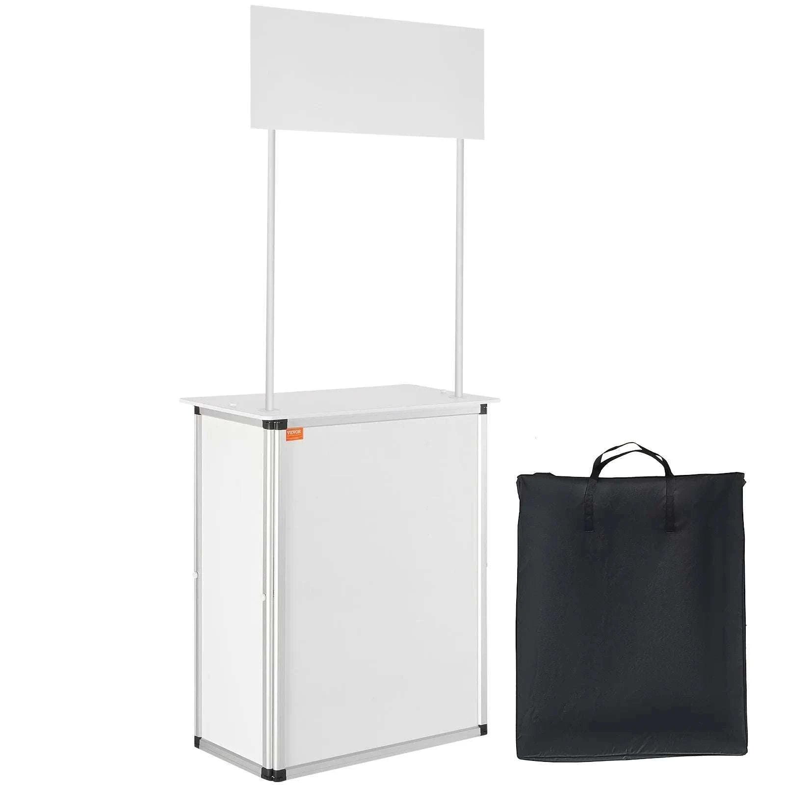 Portable Trade Show Counter Table with Shelf and Display Panel-Pop Up / United States