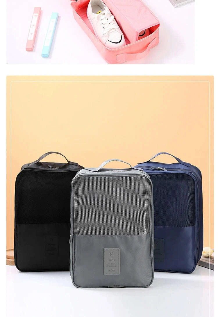 Portable Travel Shoe Bag and Clothes Organizer-gray