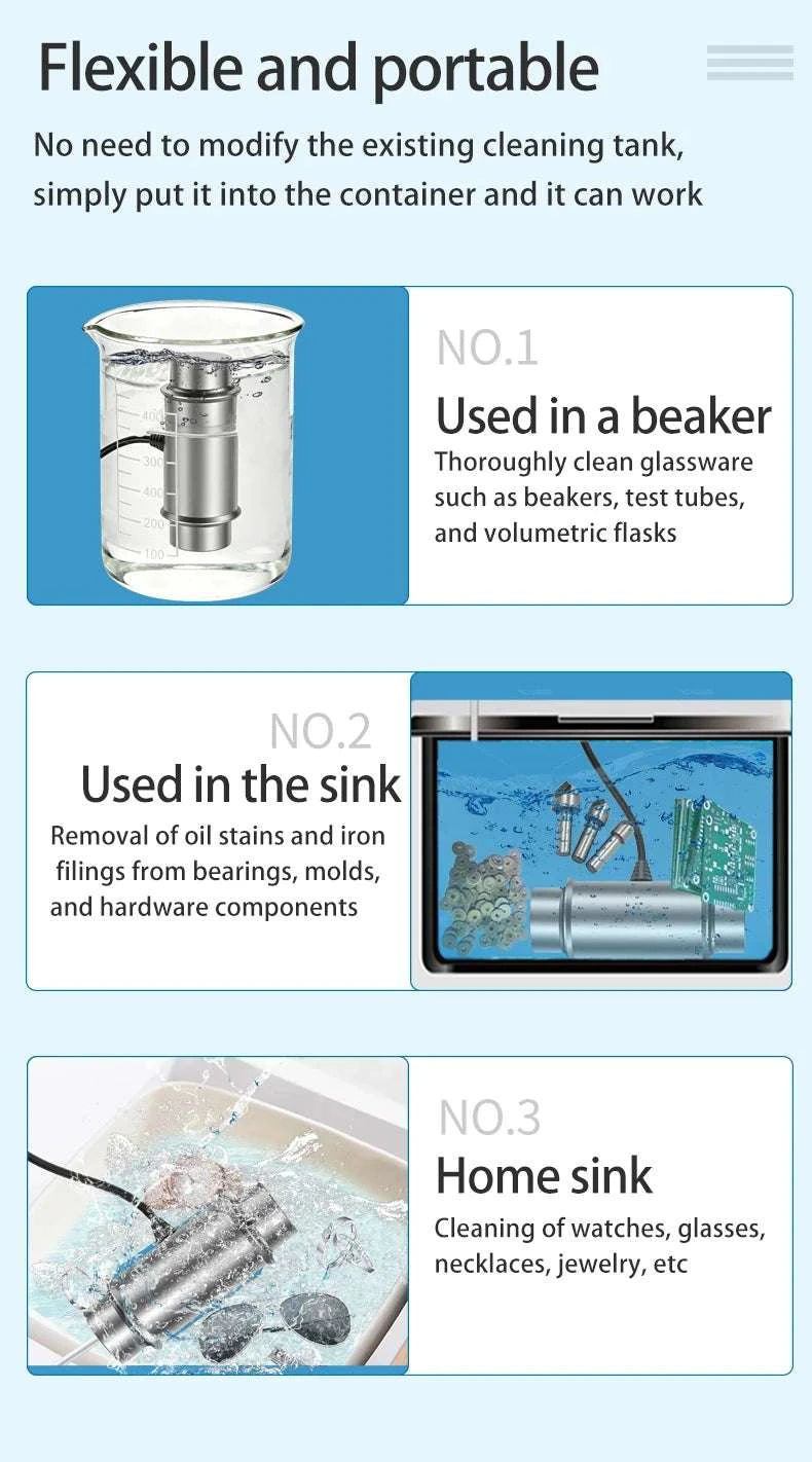 Portable Ultrasonic Cleaner for Laundry, Jewelry, Glasses & Produce-