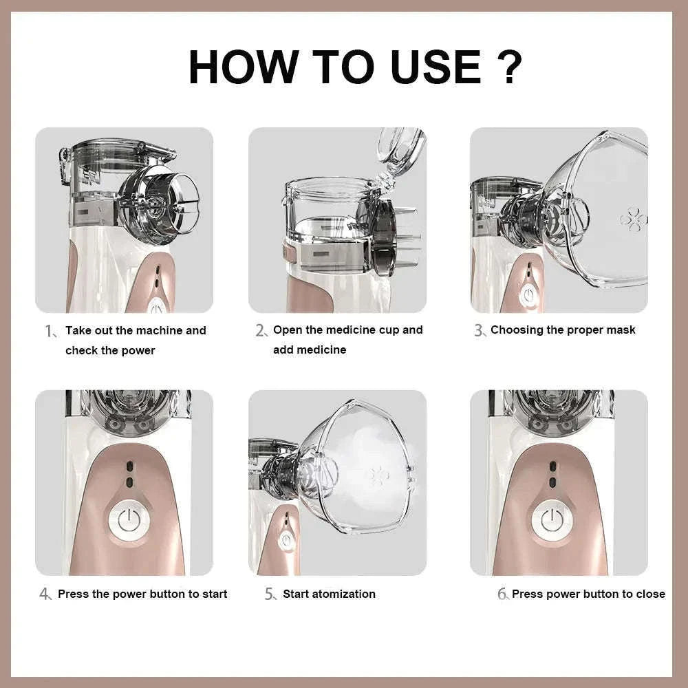 Portable Ultrasonic Mesh Nebulizer for Adults & Kids, Silent Handheld Inhaler-In-001-blue / China Mainland