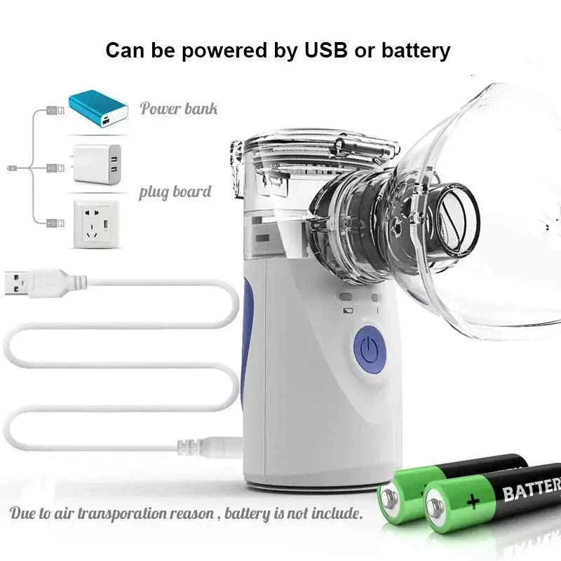 Portable Ultrasonic Mesh Nebulizer for Adults & Kids, Silent Handheld Inhaler-In-001-blue / China Mainland