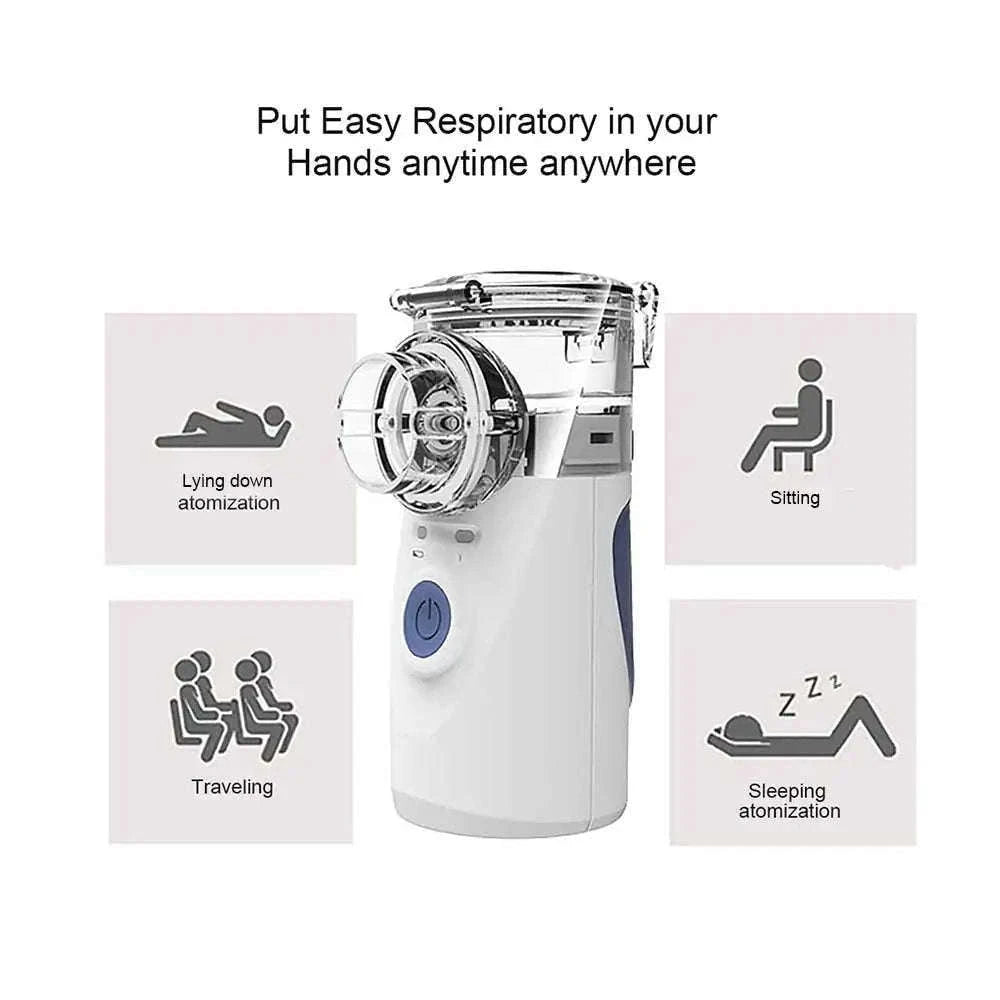 Portable Ultrasonic Mesh Nebulizer for Adults & Kids, Silent Handheld Inhaler-In-001-blue / China Mainland
