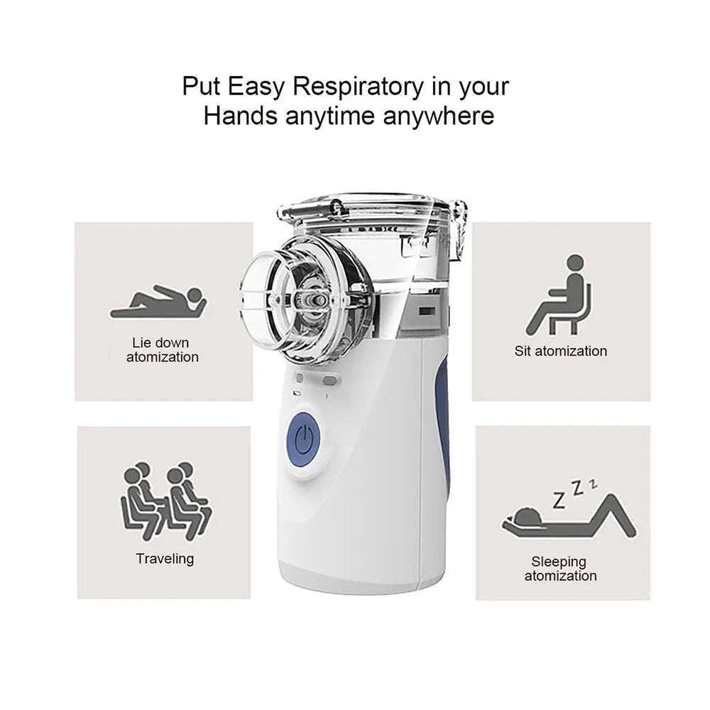 Portable Ultrasonic Mesh Nebulizer for Adults & Kids, Silent Handheld Inhaler-In-001-blue / China Mainland