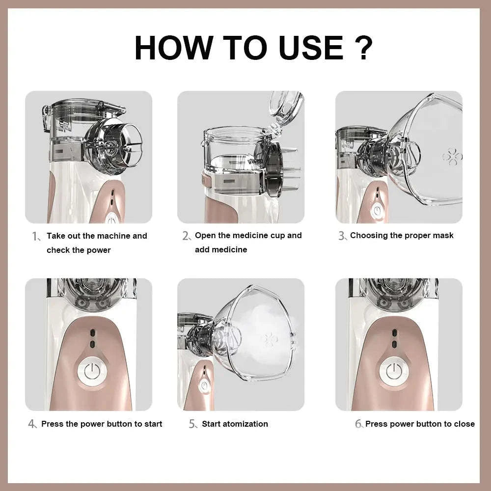 Portable Ultrasonic Mesh Nebulizer for Adults & Kids, Silent Handheld Inhaler-In-001-blue / Russian Federation