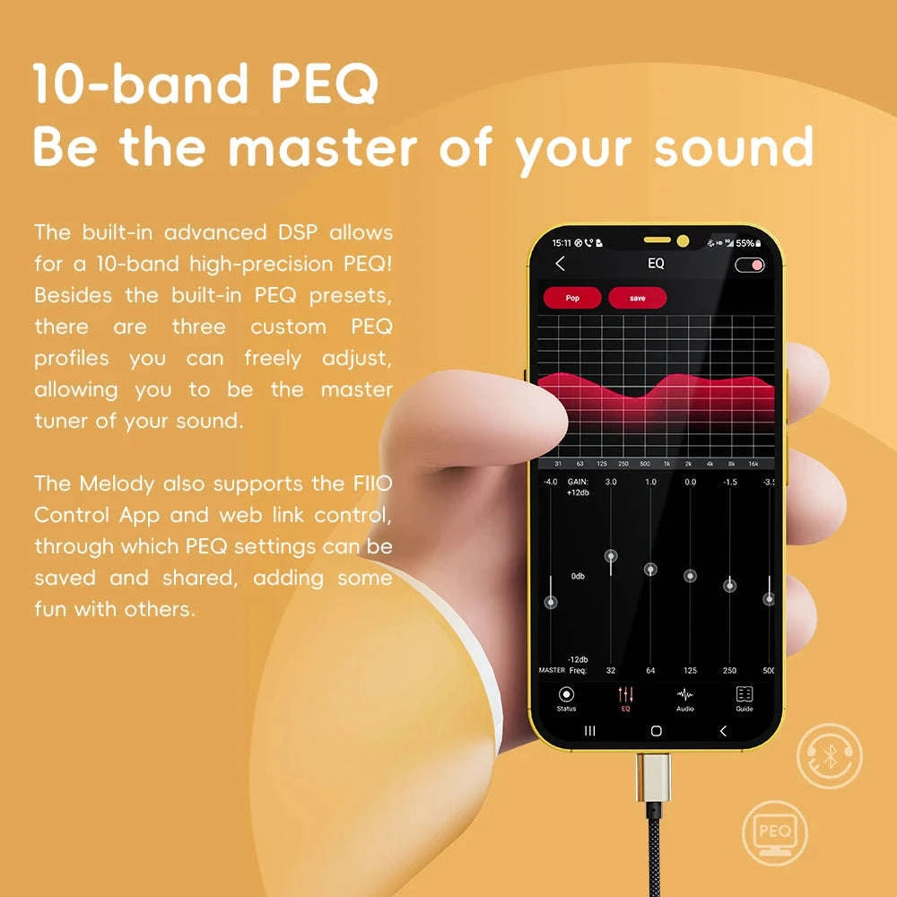 Portable USB DAC Headphone Amplifier with 4.4mm Balanced & 3.5mm Output-maple color