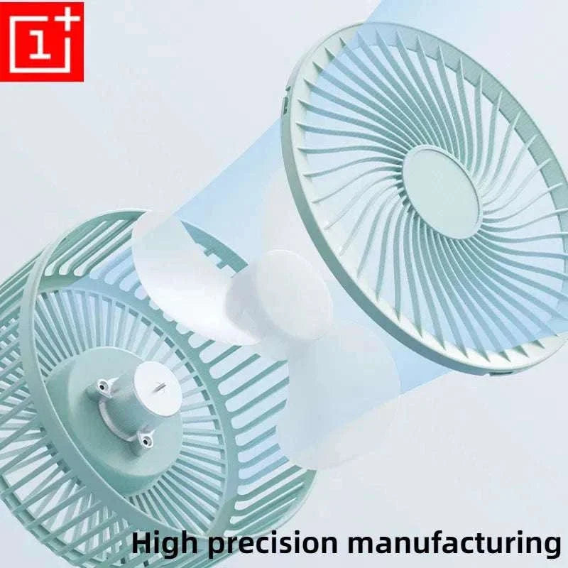 Portable USB Folding Desk Fan with 3 Speeds & Timer-Charging White