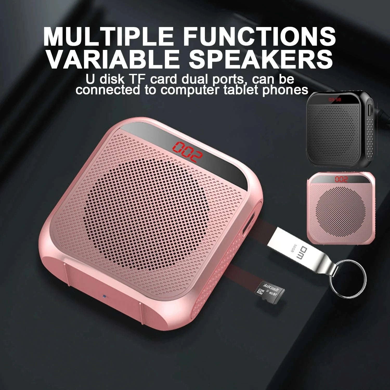 Portable Voice Amplifier Megaphone-black