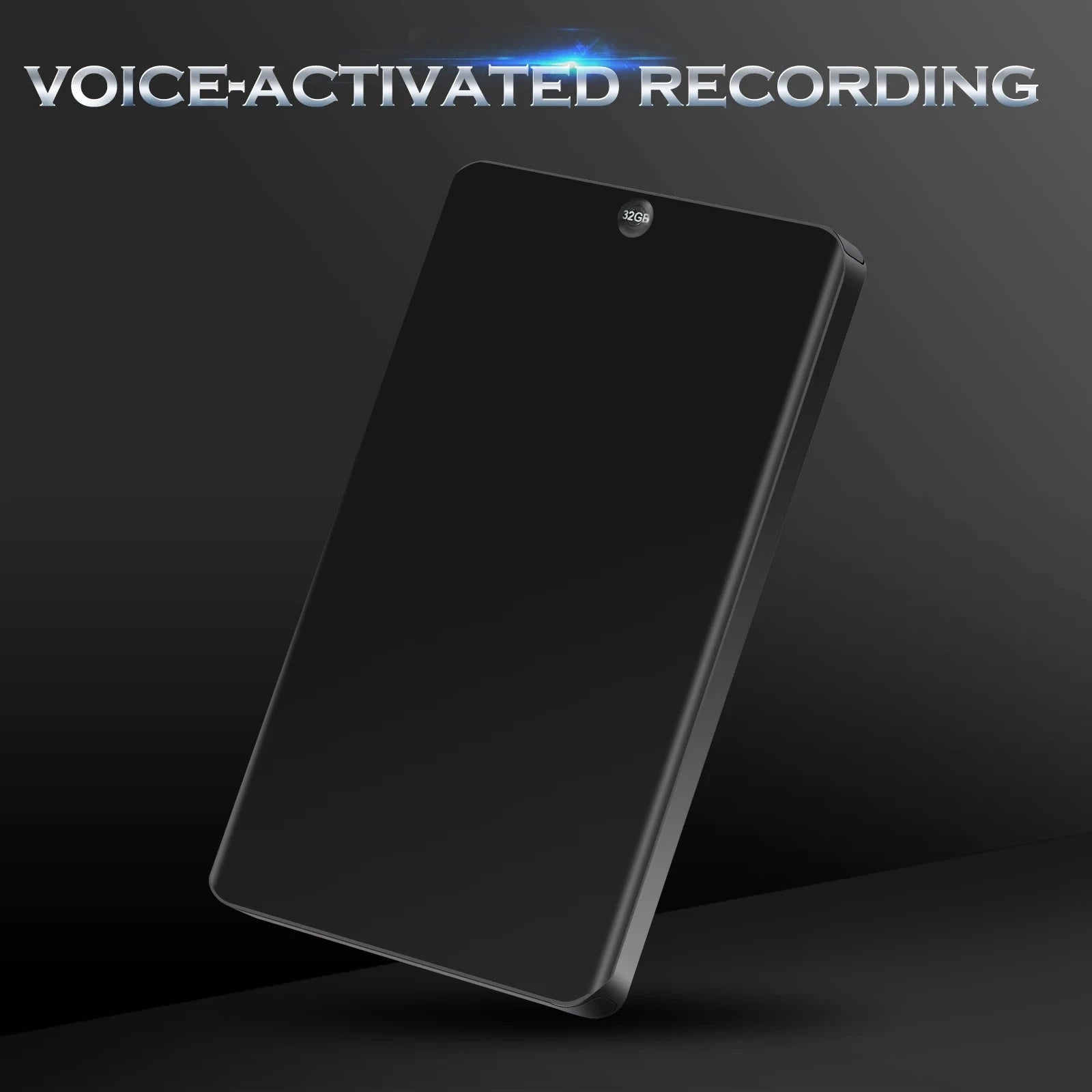 Portable Voice Recorder with 64GB/128GB Memory & One-Touch Recording-black / China Mainland / 32 GB