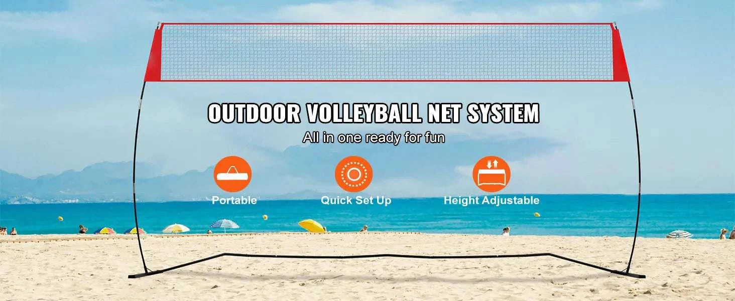 Portable Volleyball Net Set with Adjustable Height and Carry Bag-14FT / UNITED KINGDOM
