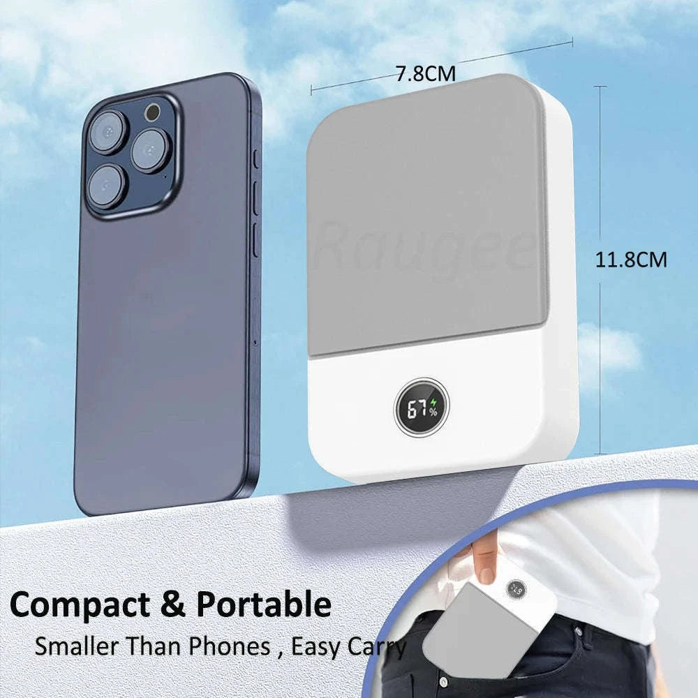 Portable Waist & Neck Fan with 3 Speeds and 2000mAh Battery-White / China Mainland