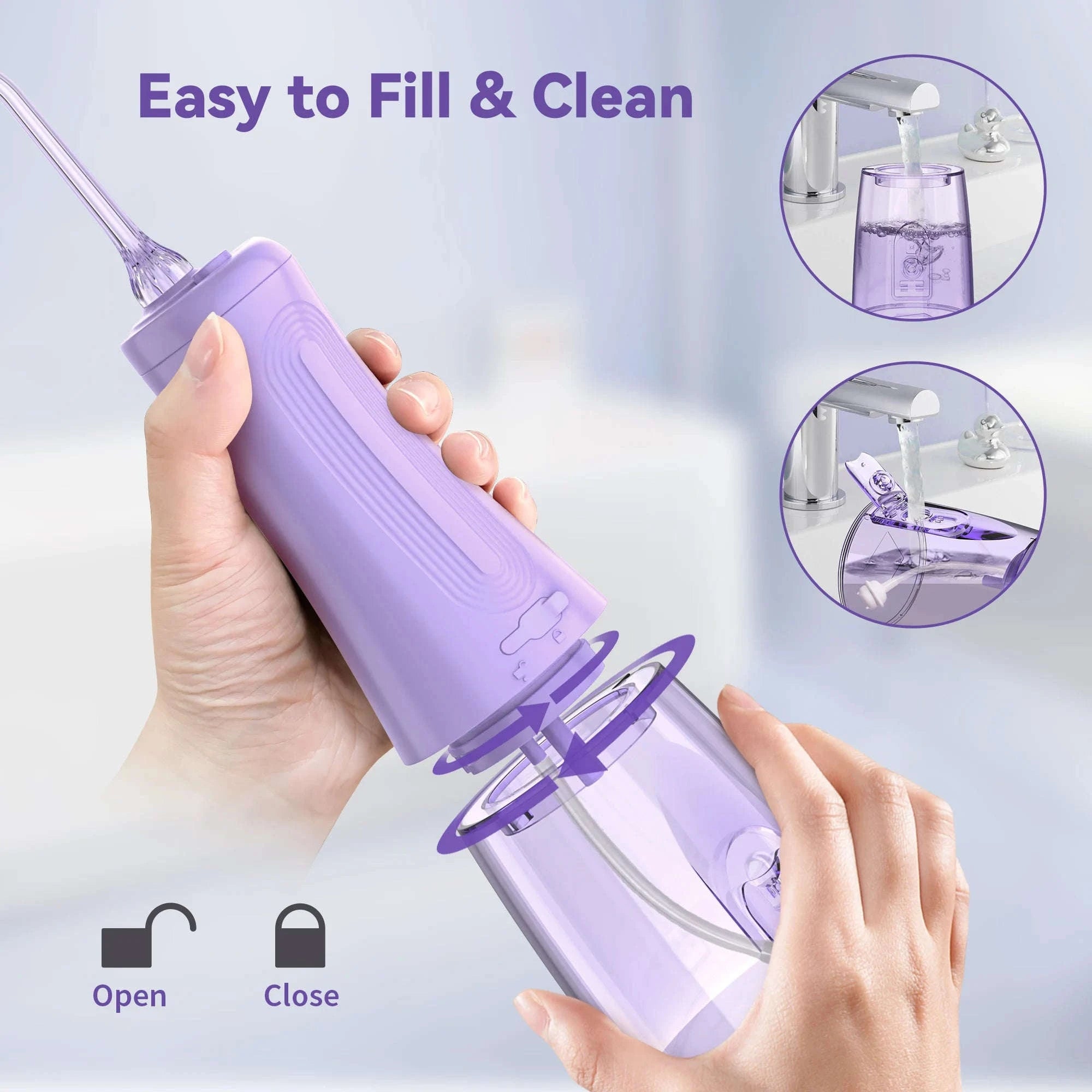 Portable Water Flosser 350ML Rechargeable Oral Irrigator-Pink / United States