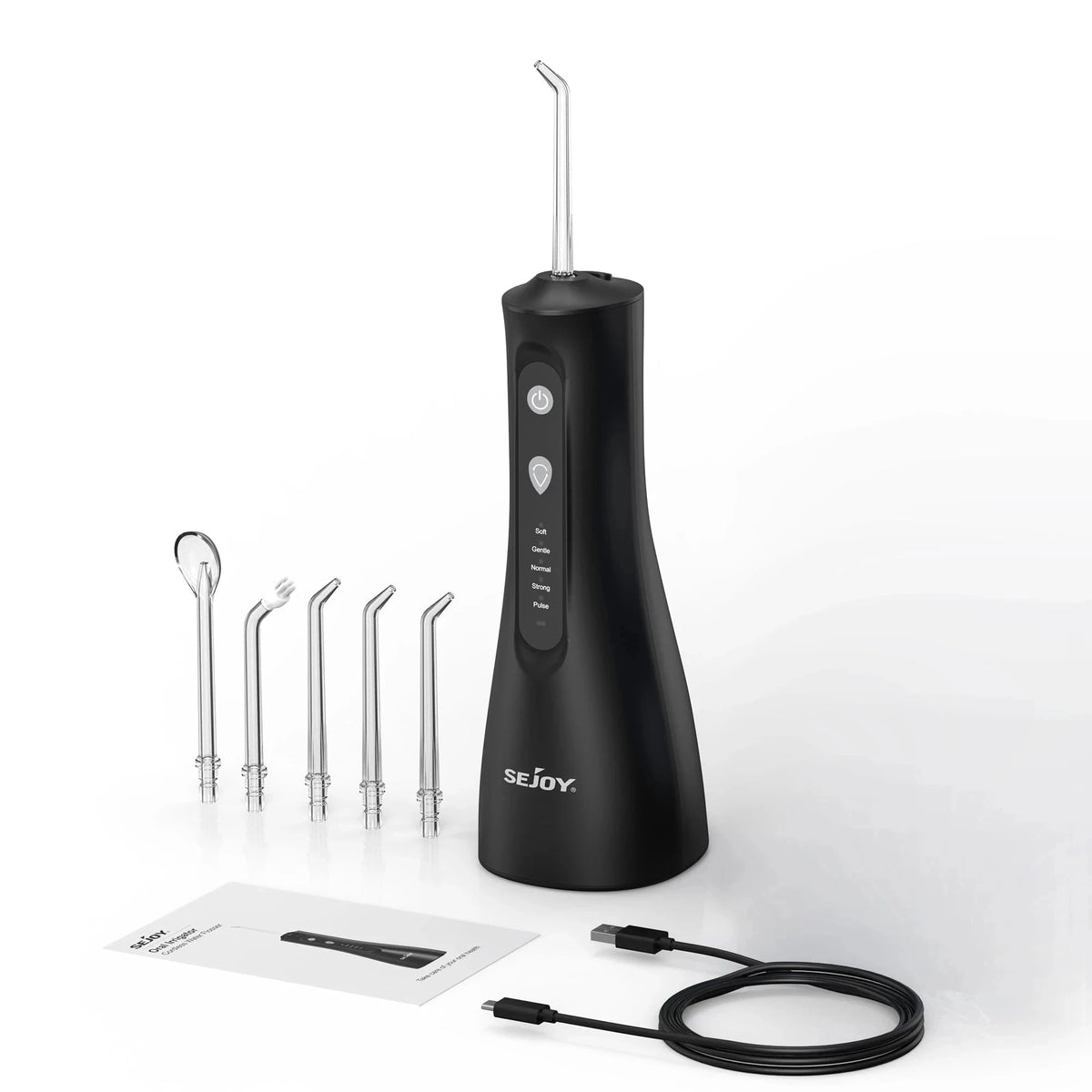 Portable Water Flosser Oral Irrigator with 5 Modes & 350ML Tank-black / UNITED KINGDOM