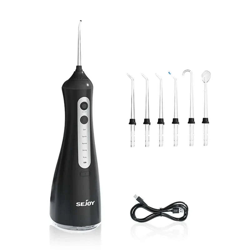 Portable Water Flosser Oral Irrigator with 5 Modes & 350ML Tank-black / UNITED KINGDOM