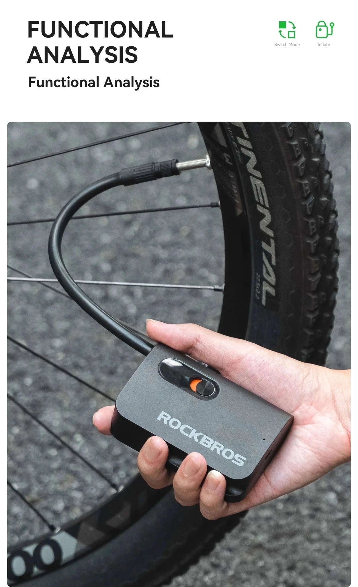 Portable Wireless Electric Tire Pump 2000mAh Mini Inflator-QJCQBAIR