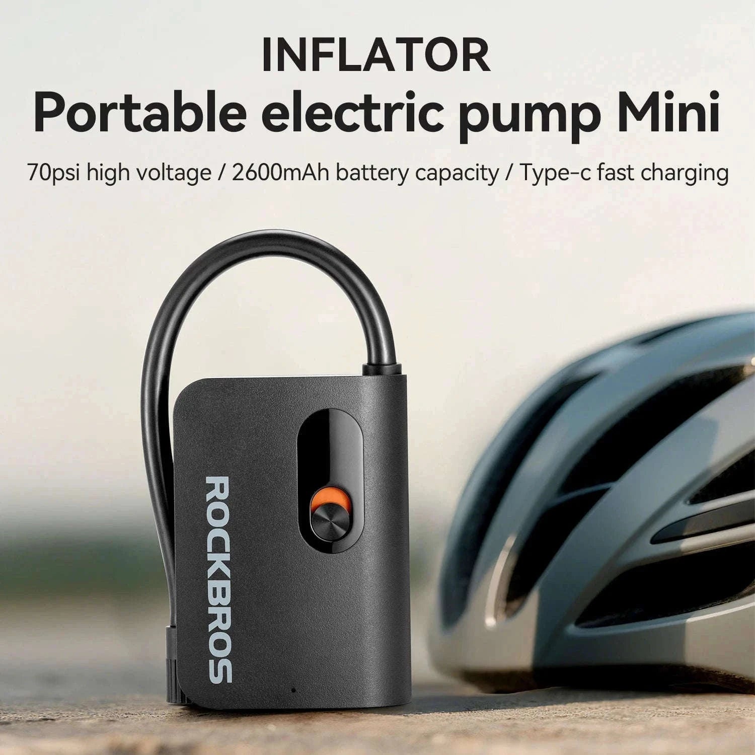 Portable Wireless Electric Tire Pump 2000mAh Mini Inflator-QJCQBAIR