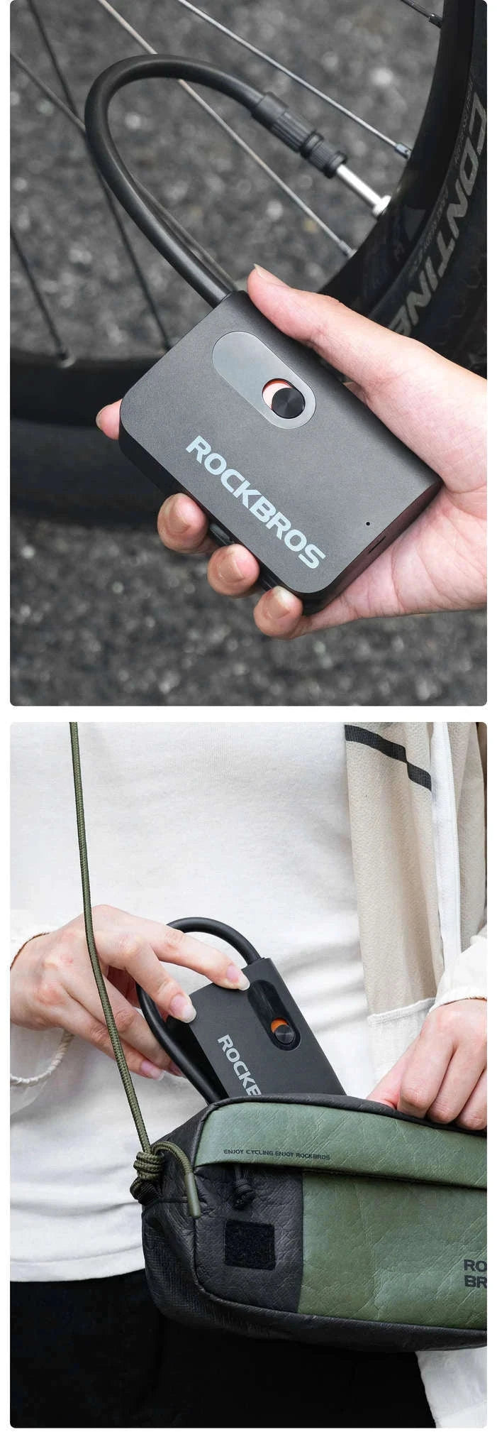 Portable Wireless Electric Tire Pump 2000mAh Mini Inflator-QJCQBAIR