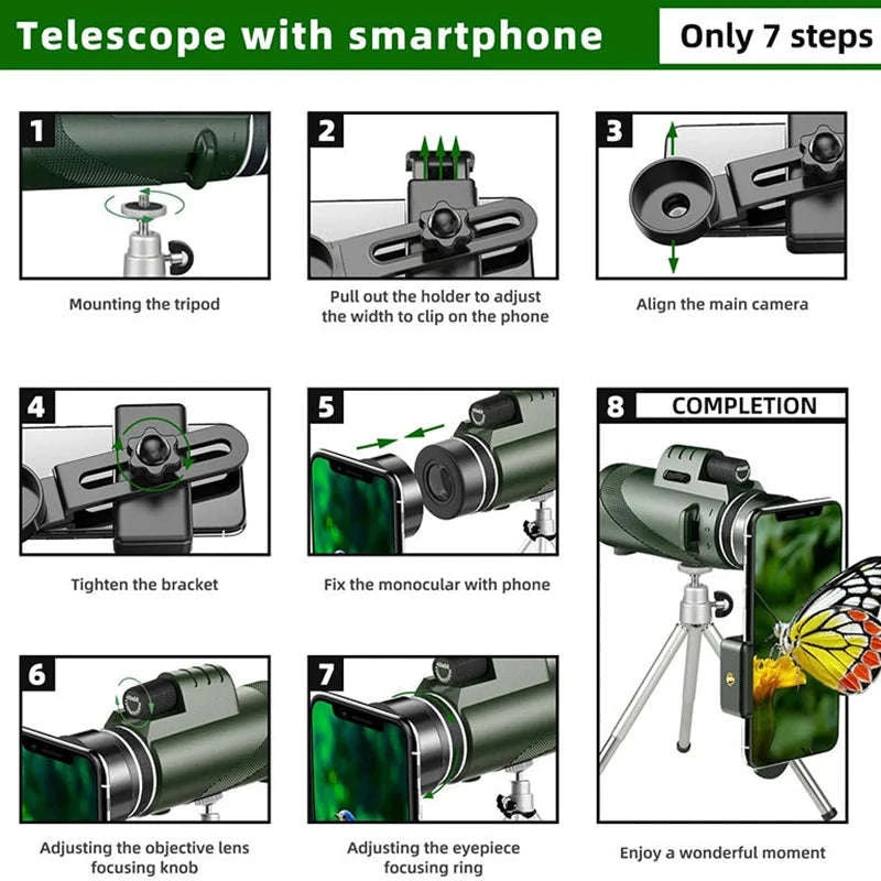 Portable Zoom HD 5000M Telescope for Outdoor Adventures-G872D-Green suit2