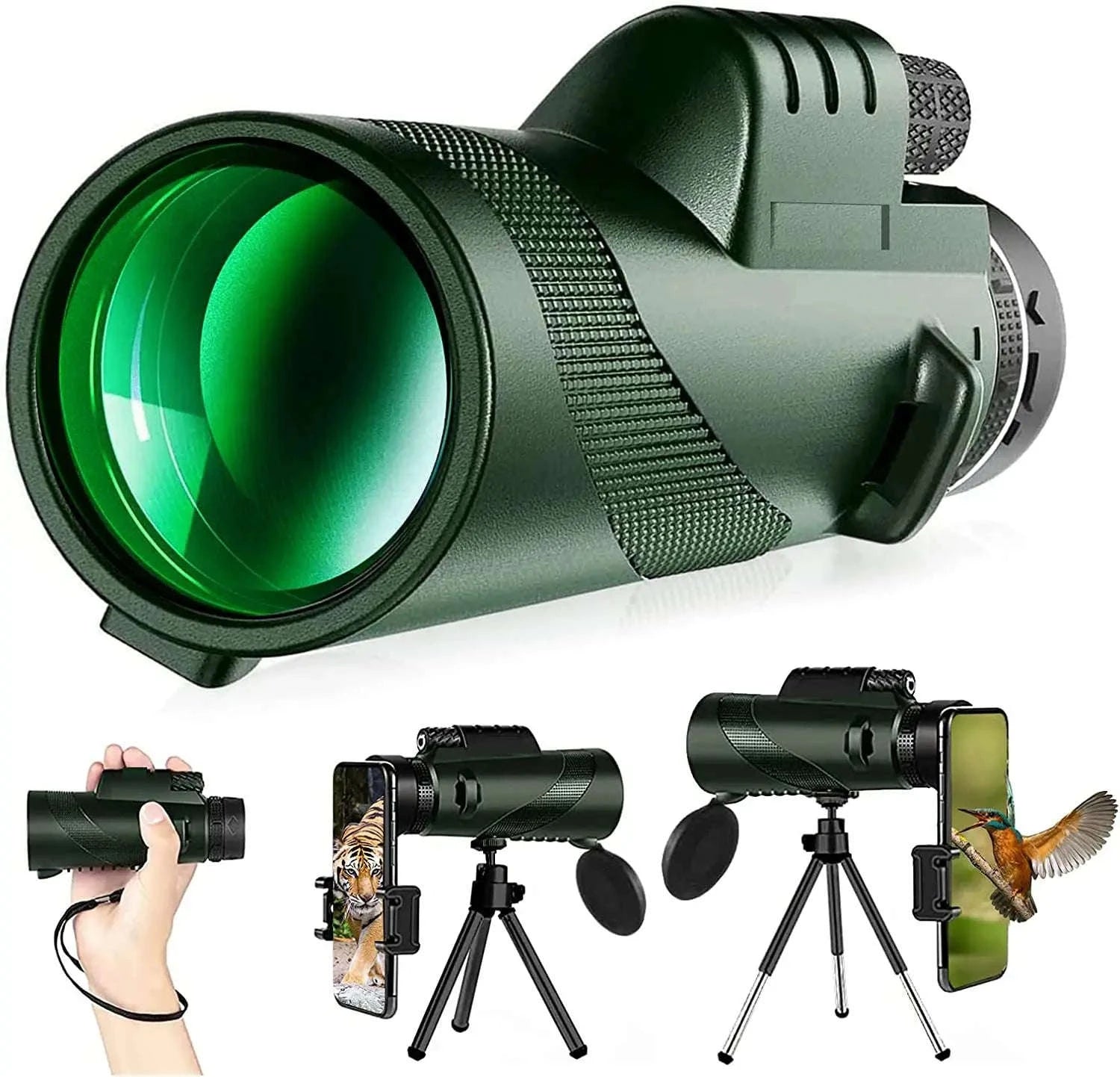 Portable Zoom HD 5000M Telescope for Outdoor Adventures-G872D-Green suit2