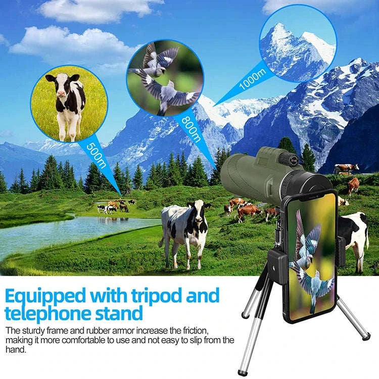 Portable Zoom HD 5000M Telescope for Outdoor Adventures-G872D-Green suit2